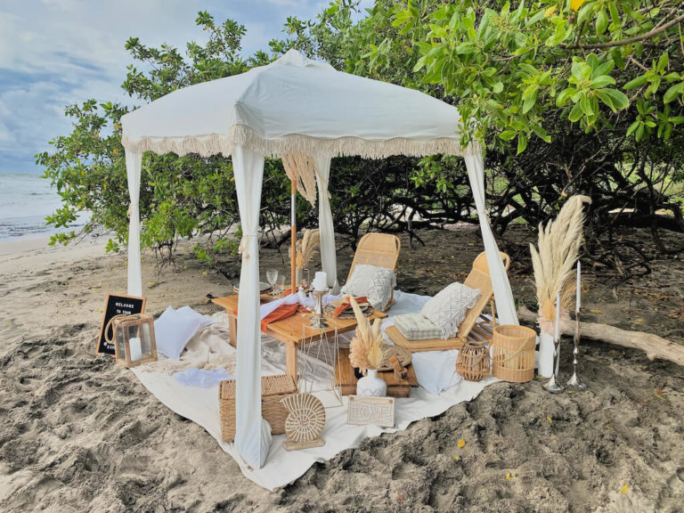 Luxury beach picnic